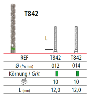 TURBO diamant, válec, dlouhý (L = 12 mm)