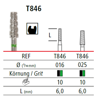 TURBO diamant, kónus (L = 6 mm)