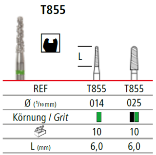 TURBO diamant, kónus, oblý (L = 6 mm)