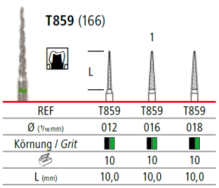 TURBO diamant, kónus, špičatý (L = 10 mm)
