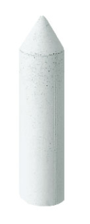 Leštící guma EVE UNIVERSAL, bílé torpédo, hrubá, 6 × 24 mm