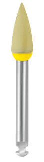 Leštící guma EVE DIAPRO, žlutá špička, jemná, 4 × 10 mm