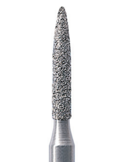 Diamantový vrtáček na zirkon, plamen, do mikromotoru, střední zrnitost, Ø 1,0 mm
