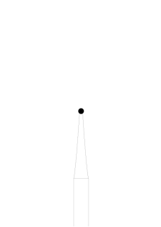 Růžicový vrták, kulička, příčný řez, do červeného kolénka, Ø 0,6 mm