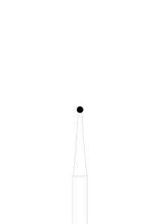 Růžicový vrták, kulička, příčný řez, do červeného kolénka, Ø 0,7 mm