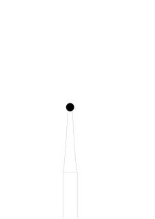Růžicový vrták, kulička, příčný řez, do červeného kolénka, Ø 0,9 mm