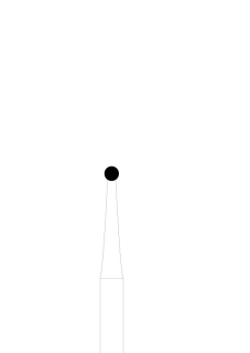 Růžicový vrták, kulička, příčný řez, do červeného kolénka, Ø 1 mm