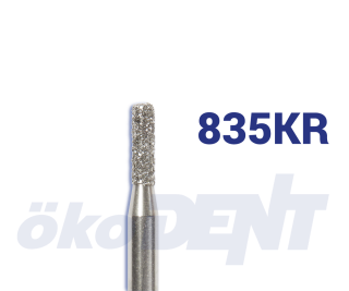 Diamantový vrtáček, červený válec, oblé hrany, do modrého kolénka, jemná zrnitost, Ø 1,2 mm – 806 204 156 514 012