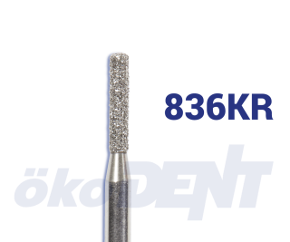 Diamantový vrtáček, červený válec, oblé hrany (L = 6 mm), do červeného kolénka, jemná zrnitost, Ø 1,2 mm – 806 314 157 514 012