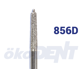 Diamant s vodící špičkou, červený kónus, oblý (L = 8 mm), do červeného kolénka, jemná zrnitost