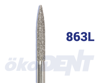Diamantový vrtáček, zelený plamen, dlouhý (L = 10,5 mm), do mikromotoru, hrubá zrnitost, Ø 1,6 mm – 806 104 252 534 016