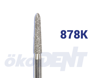 Diamantový vrtáček, bílé torpédo, kónické (L = 8 mm), do modrého kolénka, ultra jemná zrnitost, Ø 1,2 mm – 806 204 298K 494 012