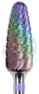 RAINBOW tvrdokovová fréza Spiral Cut na plast, plamen, špičatý, do mikromotoru, Ø 6 mm