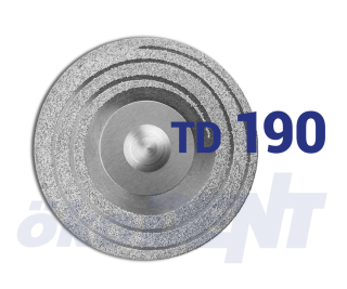 Červený TURBO diamantový disk, do mikromotoru, jemná zrnitost