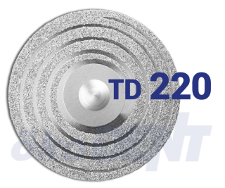 Červený TURBO diamantový disk, do mikromotoru, jemná zrnitost