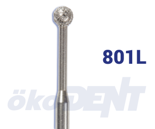 Diamantový vrtáček, černá kulička s prodlouženým krčkem, do červeného kolénka, velmi hrubá zrnitost, Ø 1 mm – 806 314 697 544 010