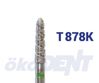 TURBO diamant, černé torpédo, kónické (L = 8 mm), do mikromotoru, velmi hrubá zrnitost, Ø 1,4 mm