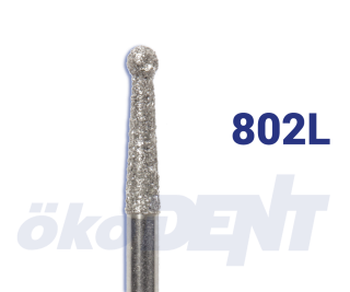 Diamantový vrtáček, modrá kulička s obloženým krčkem, do modrého kolénka, střední zrnitost, Ø 1,6 mm – 806 204 494 524 016