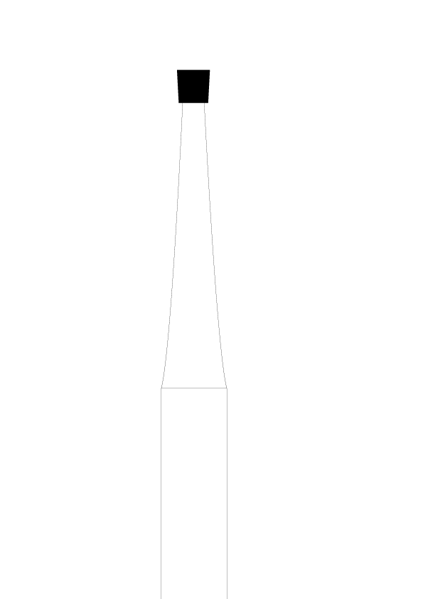Tvrdokovová finírka, obrácený kónus, do mikromotoru, Ø 0,8 mm