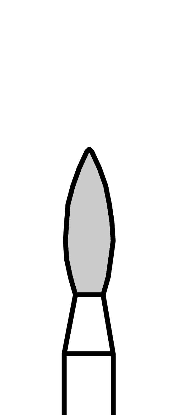 Diamantový vrtáček, červený plamen, dlouhý, do červeného kolénka, jemná zrnitost, Ø 1,8 mm – 806 313 243 514 018