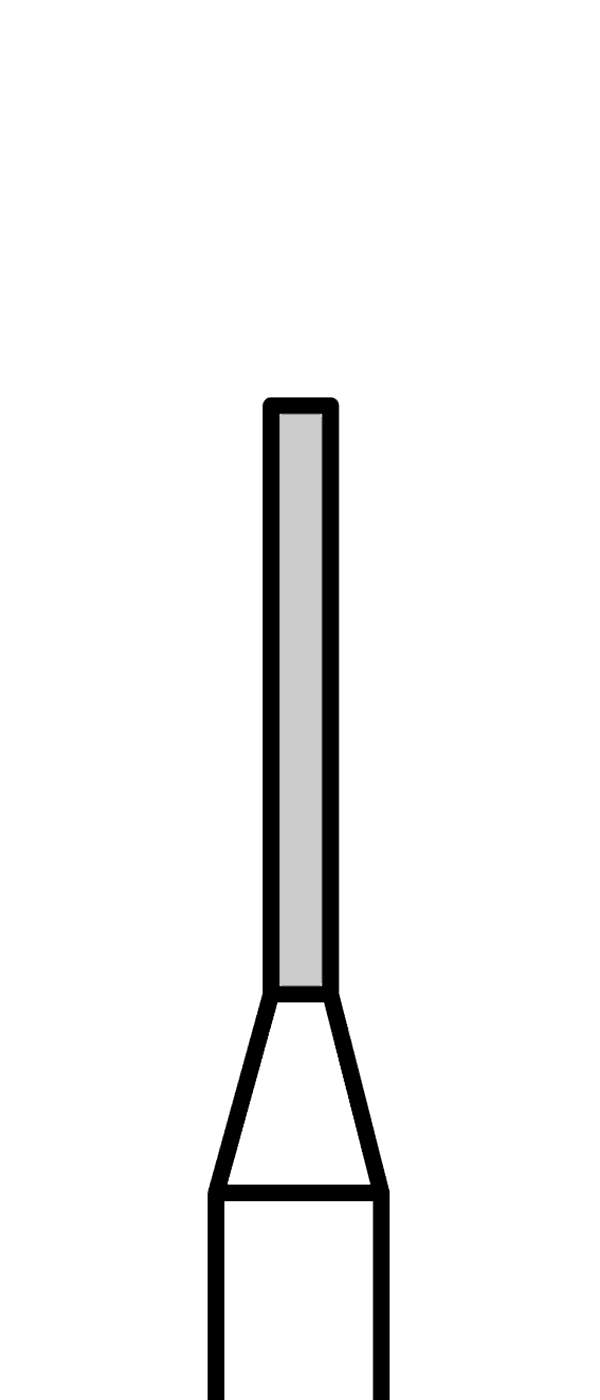 Diamantový vrtáček, modrý válec (L = 6 mm), do červeného kolénka, střední zrnitost, Ø 0,8 mm – 806 313 110 524 008
