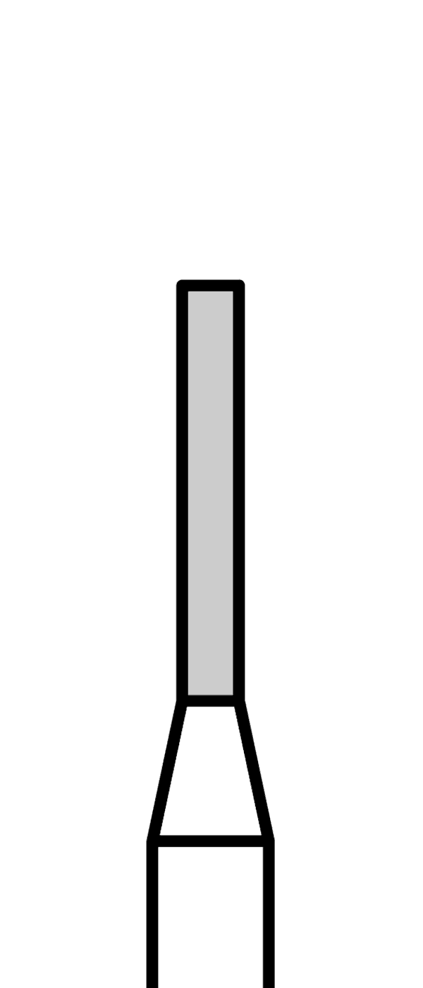 Diamantový vrtáček, žlutý válec (L = 6 mm), do červeného kolénka, velmi jemná zrnitost, Ø 1 mm – 806 314 110 504 010