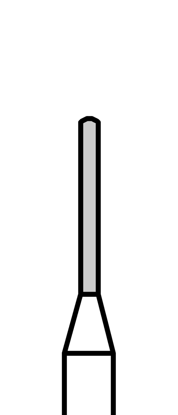 Diamantový vrtáček, modrý válec, oblé hrany (L = 6 mm), do mikromotoru, střední zrnitost, Ø 0,8 mm – 806 104 157 524 008