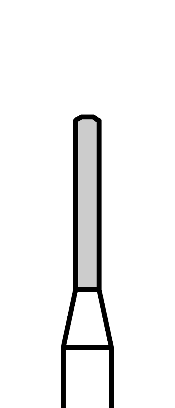 Diamantový vrtáček, zelený válec, oblé hrany (L = 6 mm), do červeného kolénka, hrubá zrnitost, Ø 1 mm – 806 313 157 534 010