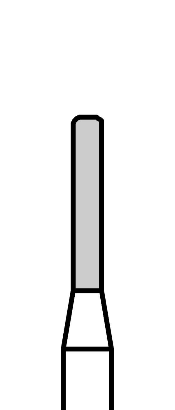 Diamantový vrtáček, modrý válec, oblé hrany (L = 6 mm), do červeného kolénka, střední zrnitost, Ø 1,2 mm – 806 313 157 524 012