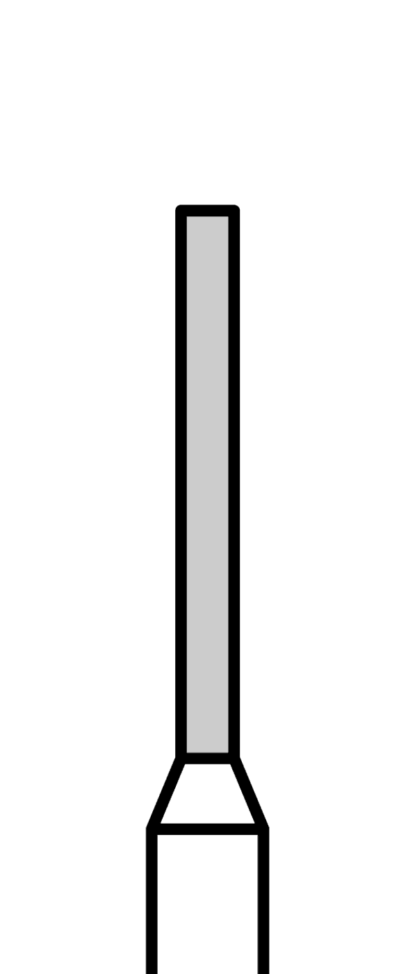 Diamantový vrtáček, modrý válec (L = 8 mm), do červeného kolénka, střední zrnitost, Ø 1 mm – 806 314 111 524 010