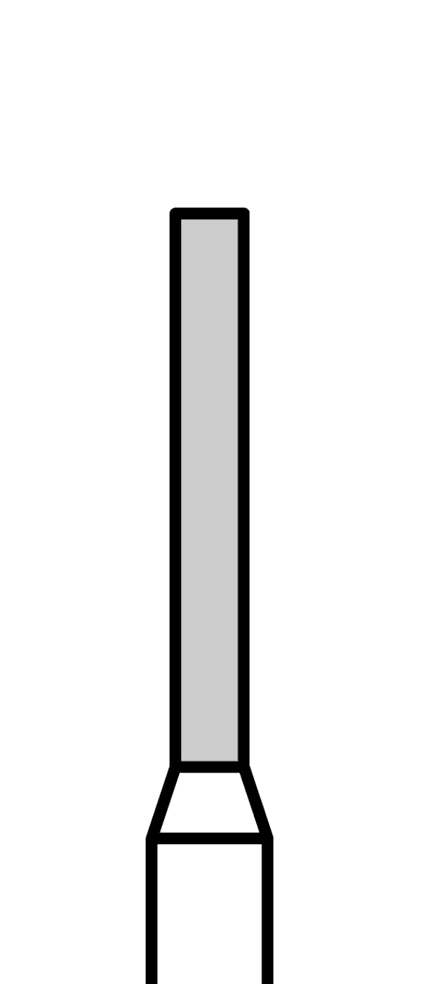 Diamantový vrtáček, černý válec (L = 8 mm), do červeného kolénka, velmi hrubá zrnitost, Ø 1,2 mm – 806 314 111 544 012