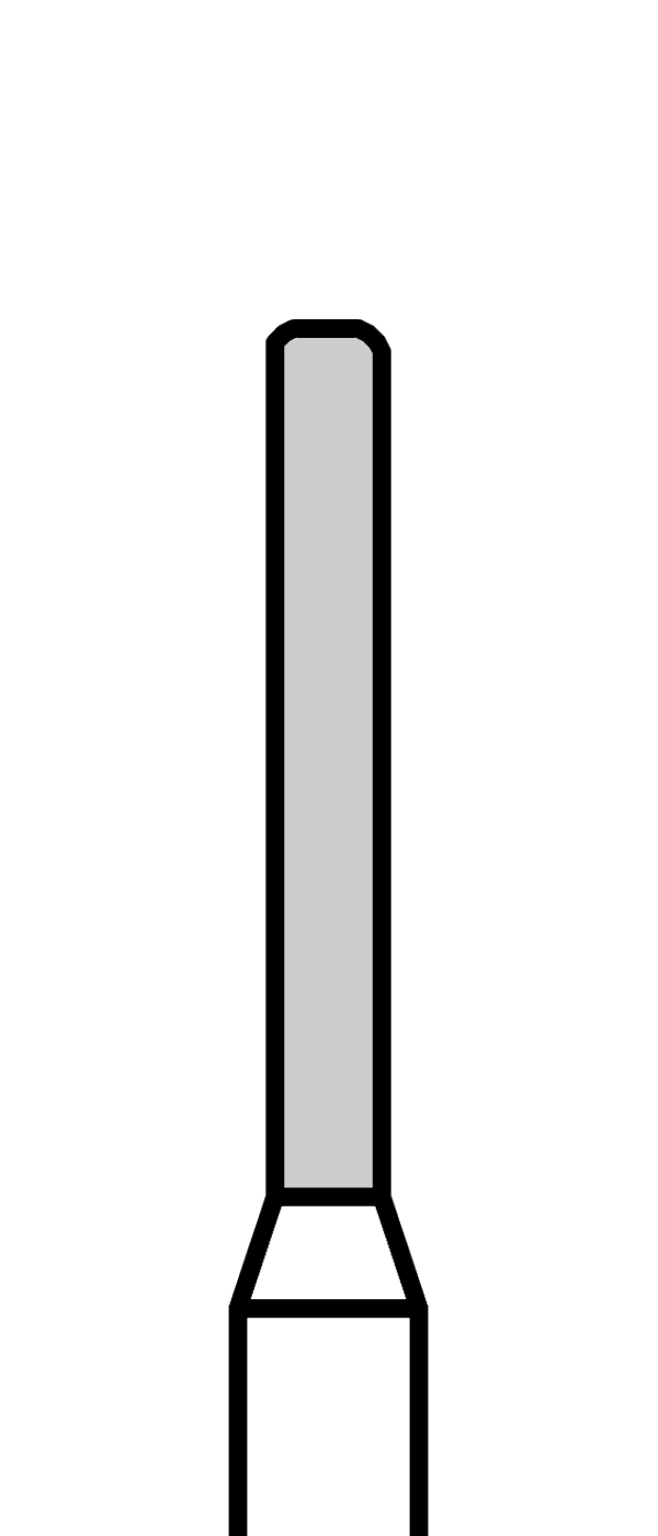 Diamantový vrtáček, červený válec, oblé hrany (L = 8 mm), do mikromotoru, jemná zrnitost, Ø 1,2 mm – 806 104 158 514 012