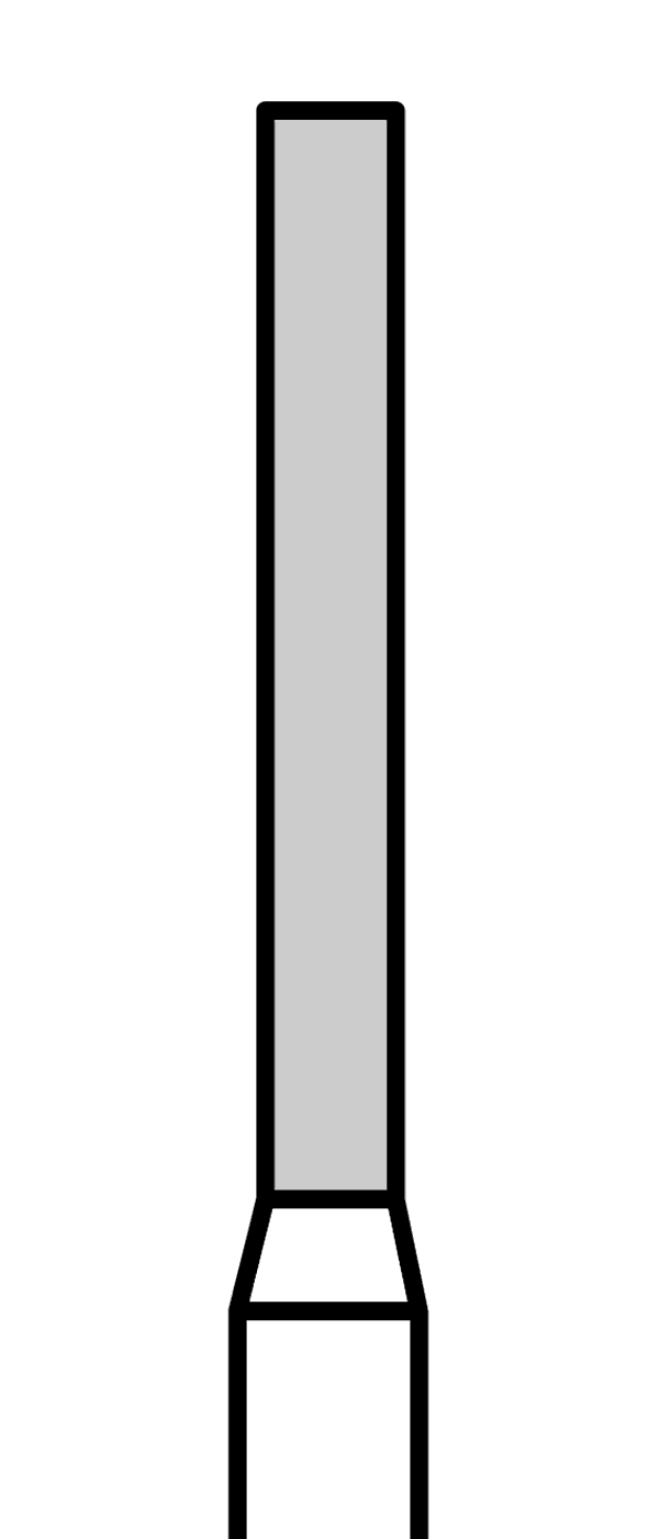 Diamantový vrtáček, modrý válec, dlouhý (L = 10 mm), do červeného kolénka, střední zrnitost, Ø 1,4 mm – 806 314 112 524 014