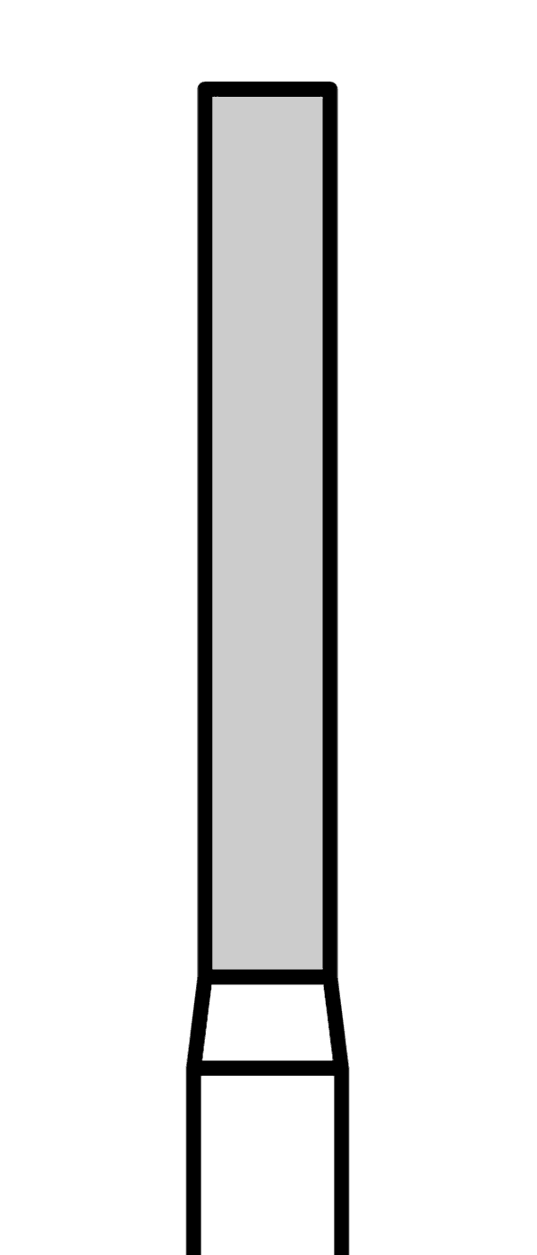 Diamantový vrtáček, červený válec, dlouhý (L = 10 mm), do červeného kolénka, jemná zrnitost, Ø 1,6 mm – 806 314 112 514 016