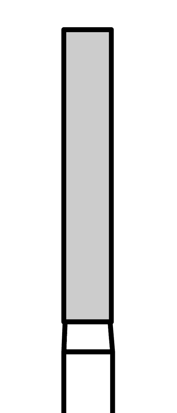 Diamantový vrtáček, modrý válec, dlouhý (L = 10 mm), do červeného kolénka, střední zrnitost, Ø 1,8 mm – 806 314 112 524 018