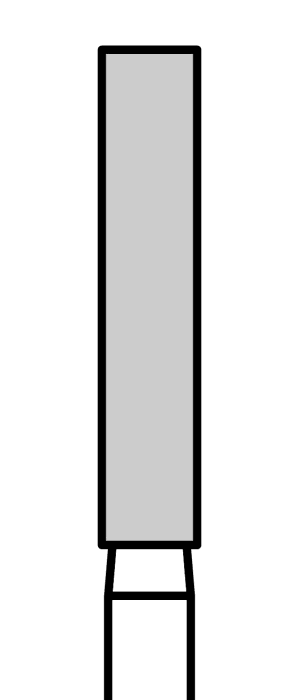 Diamantový vrtáček, zelený válec, dlouhý (L = 10 mm), do červeného kolénka, hrubá zrnitost, Ø 2,1 mm – 806 314 112 534 021