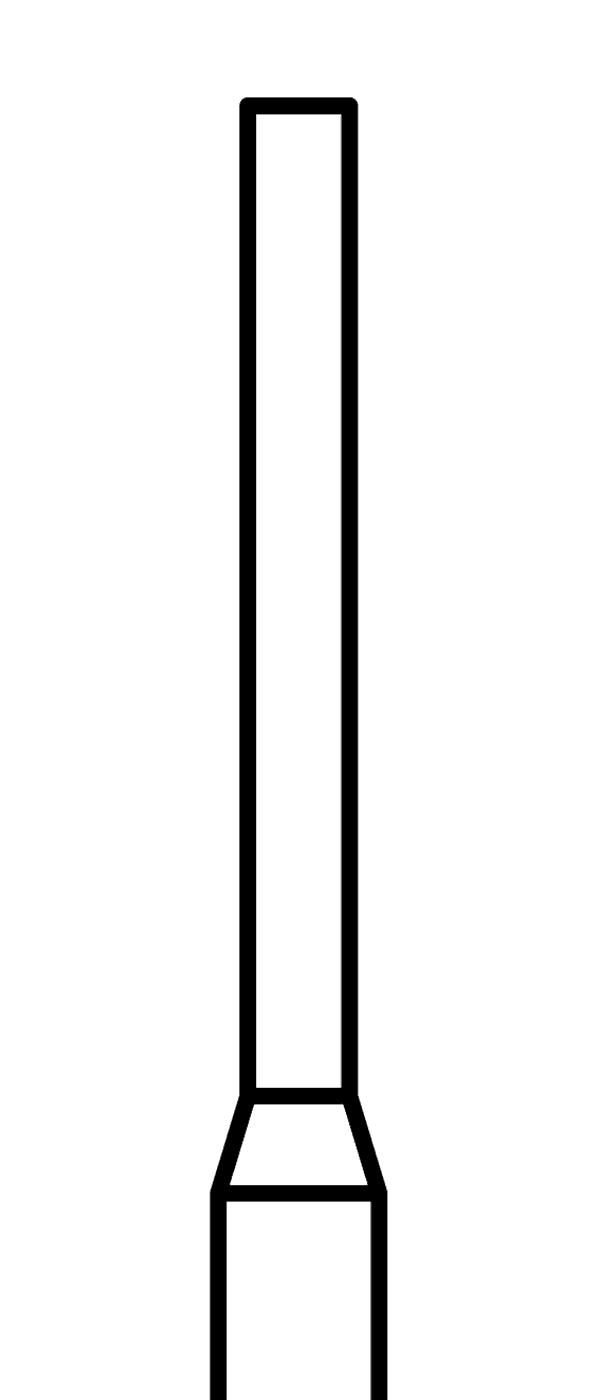 Diamantový vrtáček, modrý válec, jen čelně obložený, do modrého kolénka, střední zrnitost, Ø 1 mm – 806 204 150 524 010