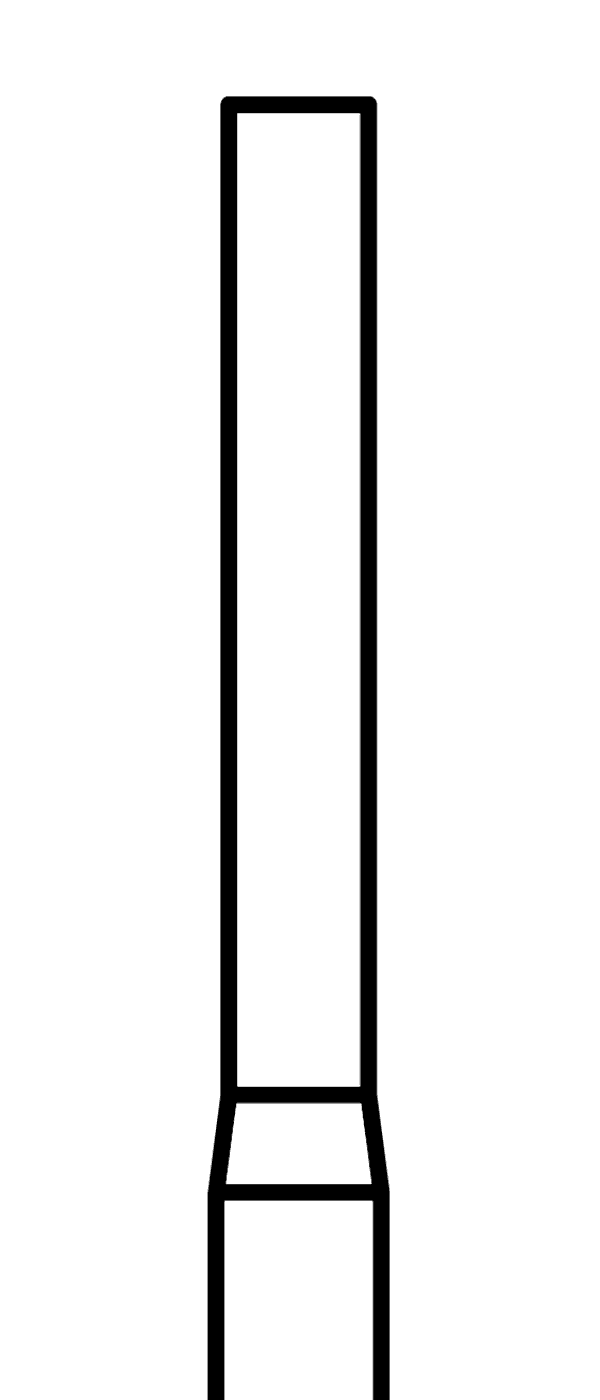 Diamantový vrtáček, červený válec, jen čelně obložený, do červeného kolénka, jemná zrnitost, Ø 1,4 mm – 806 313 150 514 014