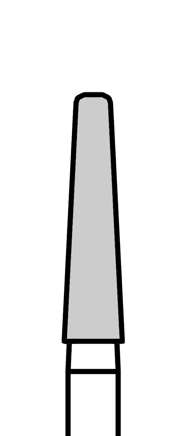 Diamantový vrtáček, červený kónus, oblé hrany (L = 8 mm), do červeného kolénka, jemná zrnitost, Ø 1,8 mm – 806 314 546 514 018