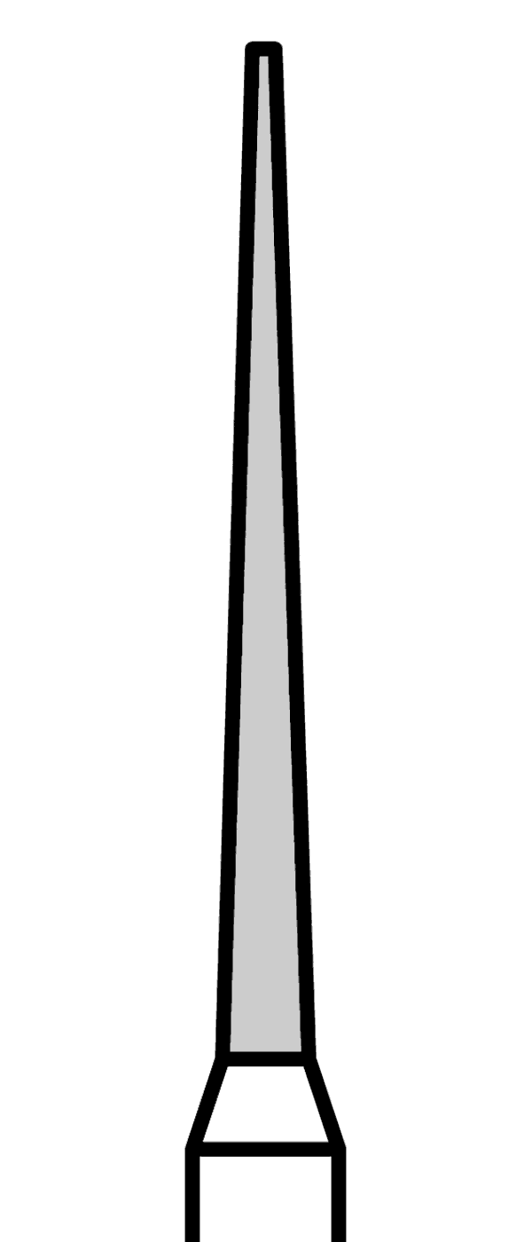 Diamantový vrtáček, černý kónus, dlouhý (L = 11,5 mm), do červeného kolénka, velmi hrubá zrnitost, Ø 1,2 mm – 806 314 174 544 012