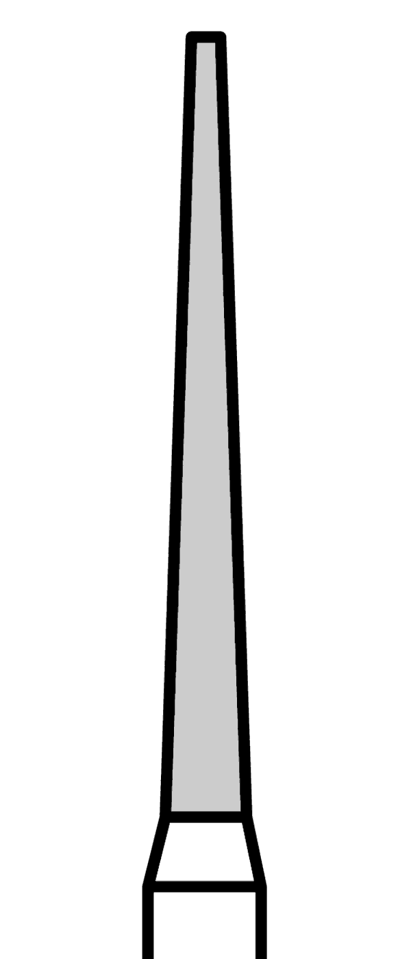 Diamantový vrtáček, černý kónus, dlouhý (L = 11,5 mm), do červeného kolénka, velmi hrubá zrnitost, Ø 1,4 mm – 806 314 174 544 014