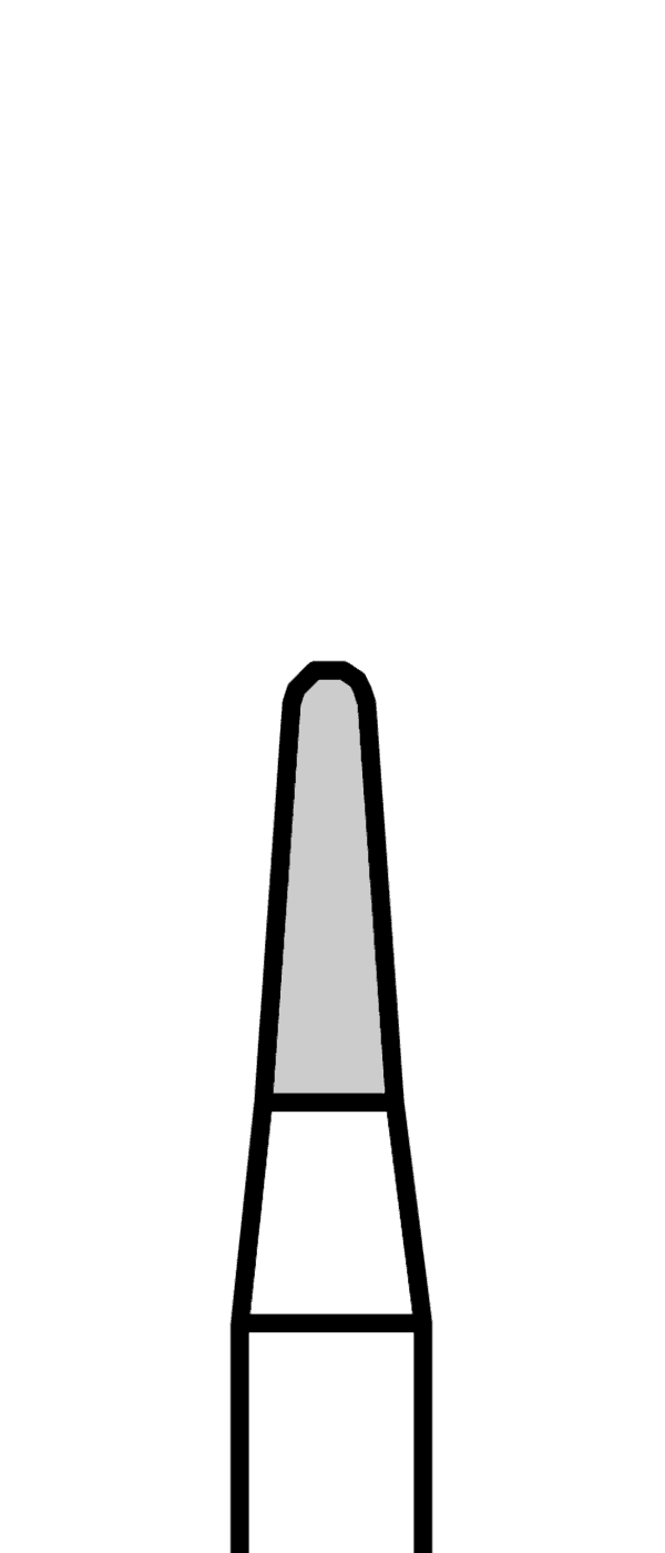 Diamantový vrtáček, červený kónus, oblý (L = 4 mm), do červeného kolénka, jemná zrnitost, Ø 1,4 mm – 806 314 196 514 014