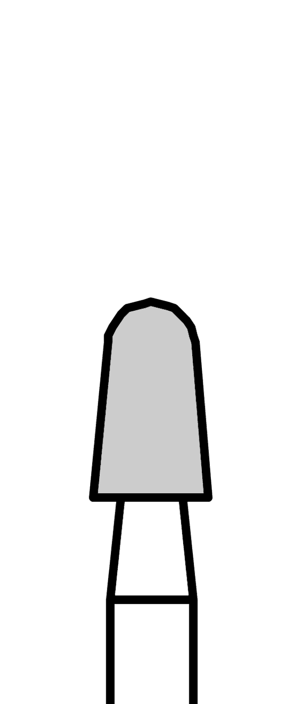 Diamantový vrtáček, zelený kónus, oblý (L = 4 mm), do červeného kolénka, hrubá zrnitost, Ø 2,5 mm – 806 314 196 534 025