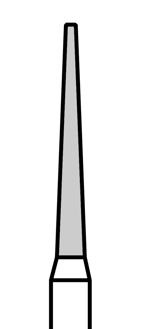 Diamantový vrtáček, modrý kónus, oblé hrany (L = 10 mm), do červeného kolénka, střední zrnitost, Ø 1,4 mm – 806 314 553 524 014