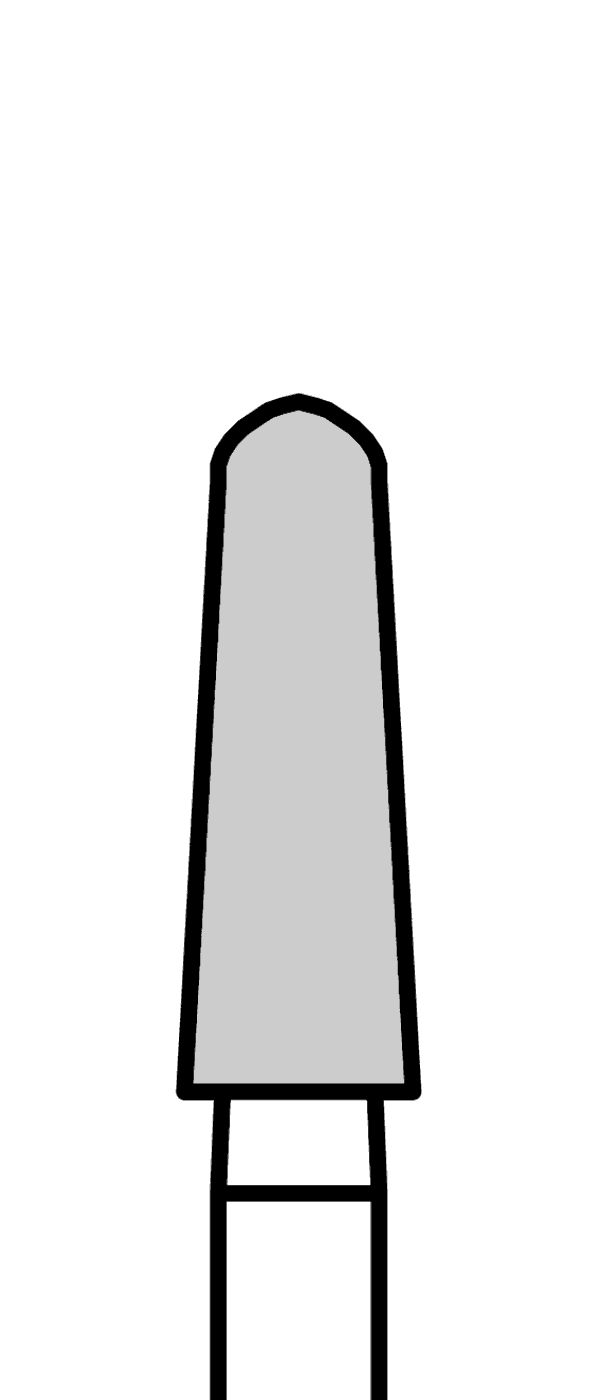 Diamantový vrtáček, červený kónus, oblý (L = 6 mm), do červeného kolénka, jemná zrnitost, Ø 2,5 mm – 806 314 197 514 025