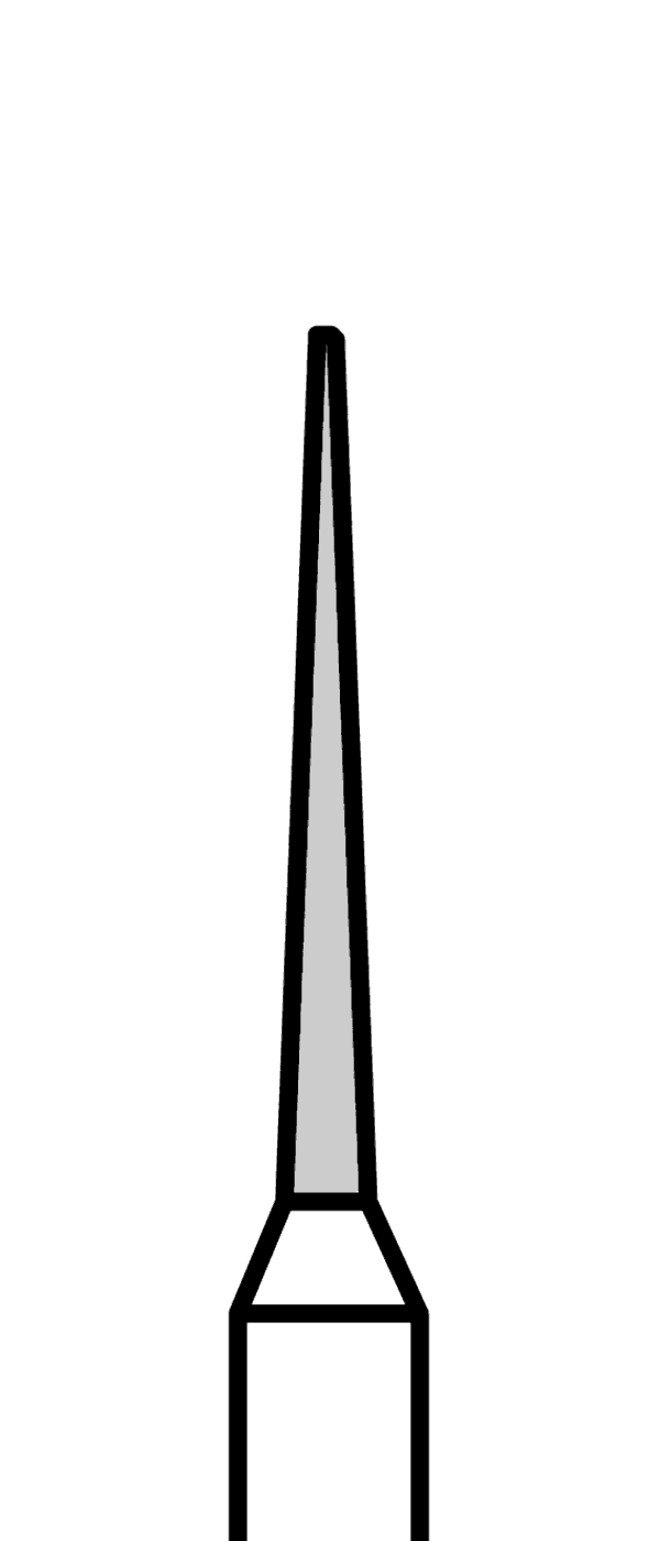 Diamantový vrtáček, modrý kónus, oblý (L = 8 mm), do červeného kolénka, střední zrnitost, Ø 1 mm – 806 314 198 524 010
