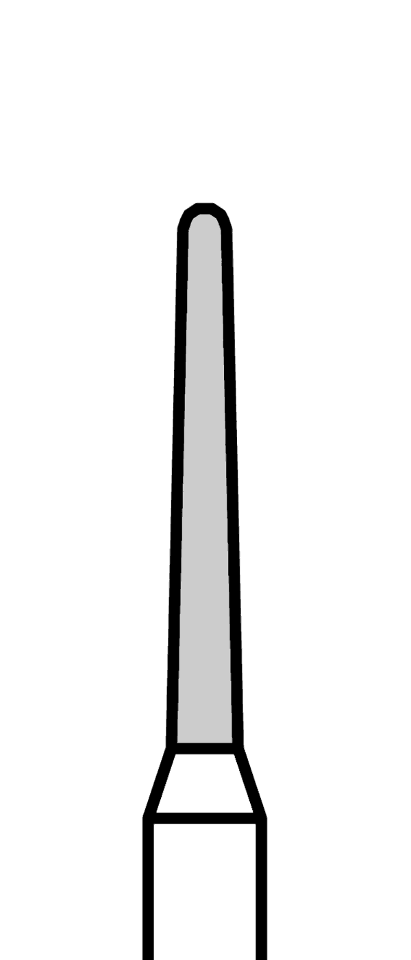 Diamantový vrtáček, zelený kónus, oblý (L = 8 mm), do červeného kolénka, hrubá zrnitost, Ø 1,2 mm – 806 313 198 534 012