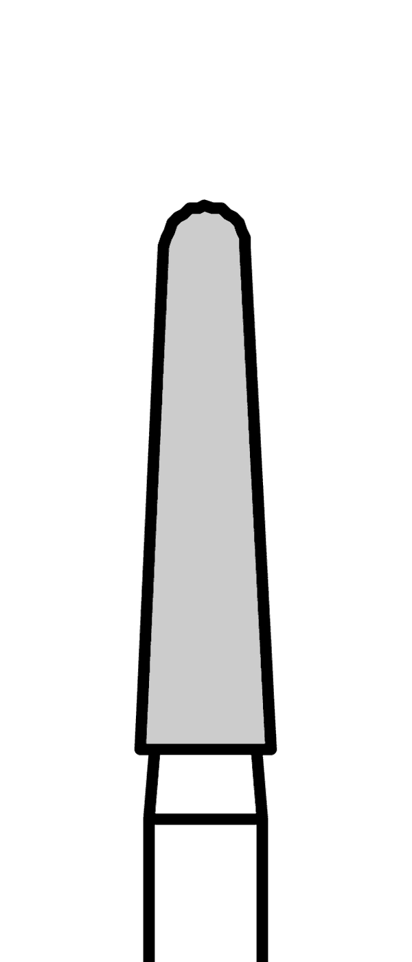Diamantový vrtáček, červený kónus, oblý (L = 8 mm), do červeného kolénka, jemná zrnitost, Ø 2,1 mm – 806 313 198 514 021