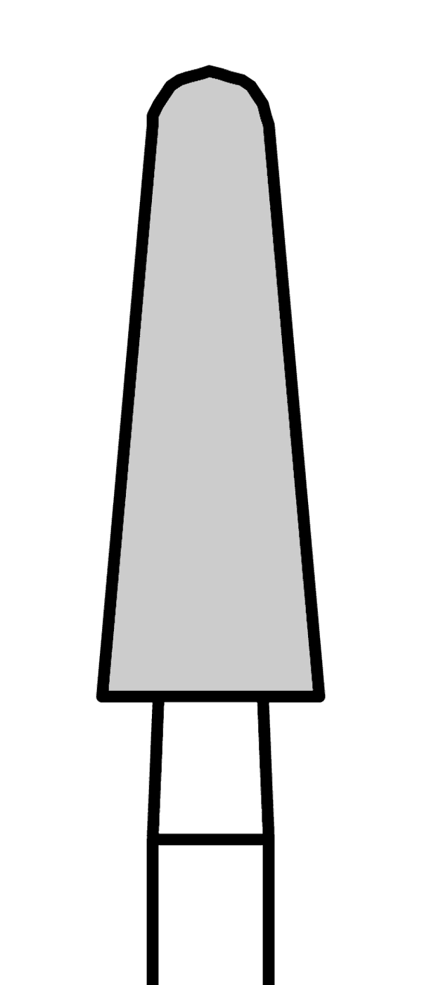 Diamantový vrtáček, černý kónus, oblý (L = 8 mm), do červeného kolénka, velmi hrubá zrnitost, Ø 3,3 mm – 806 314 198 544 033