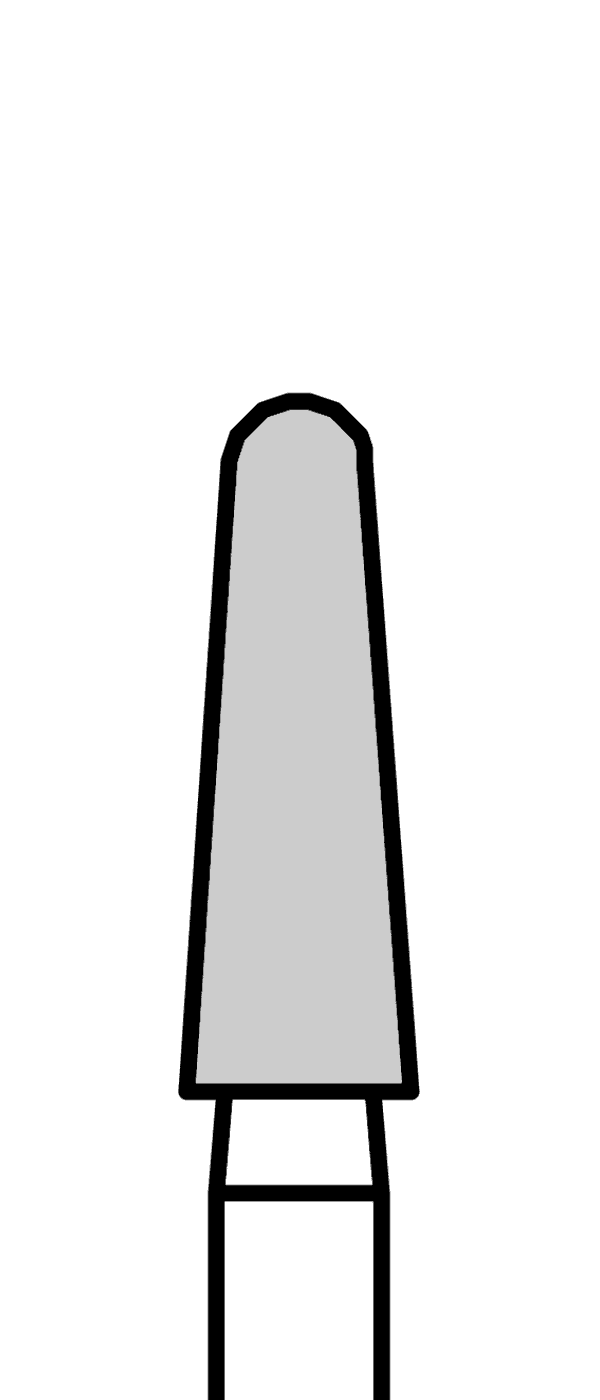 Diamantový vrtáček, červený kónus, oblý (L = 8 mm), do červeného kolénka, jemná zrnitost, Ø 2,5 mm – 806 313 198K 514 025